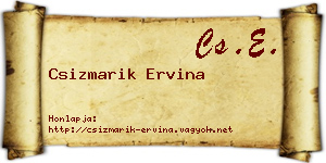Csizmarik Ervina névjegykártya